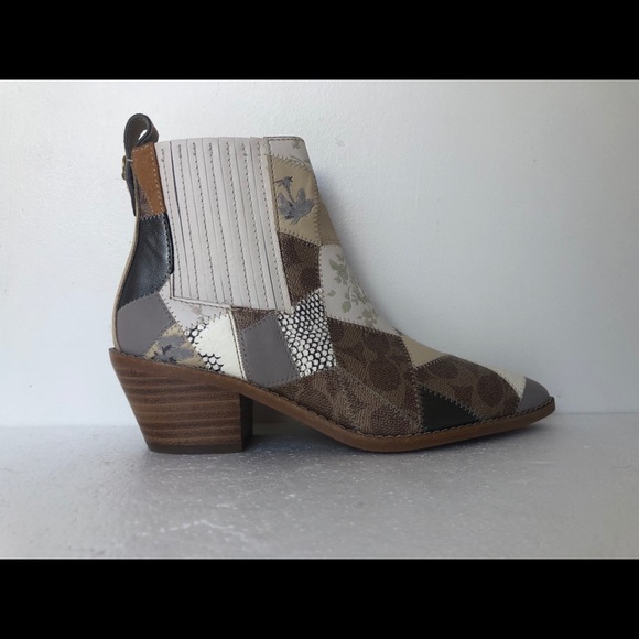 NEW COACH Patchwork Western Ankle Boots Size 6 - Picture 8 of 8